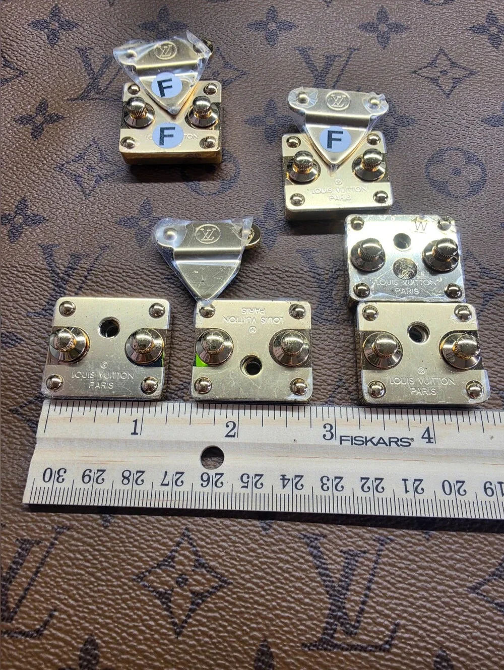 Louis Vuitton Gold Tone Metal Fastener Hardware Set